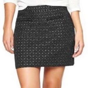 GAP NWT Black Silver Metallic Shimmer Mini Skirt Size 4